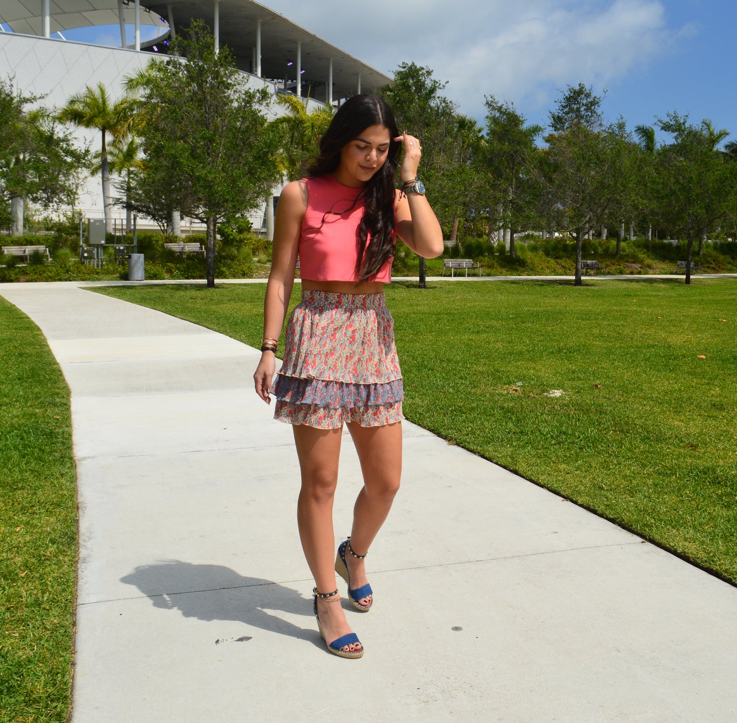 Charlotte Ruffle Flower Skort