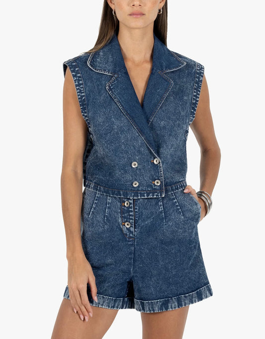 Scarlett Denim Vest Set